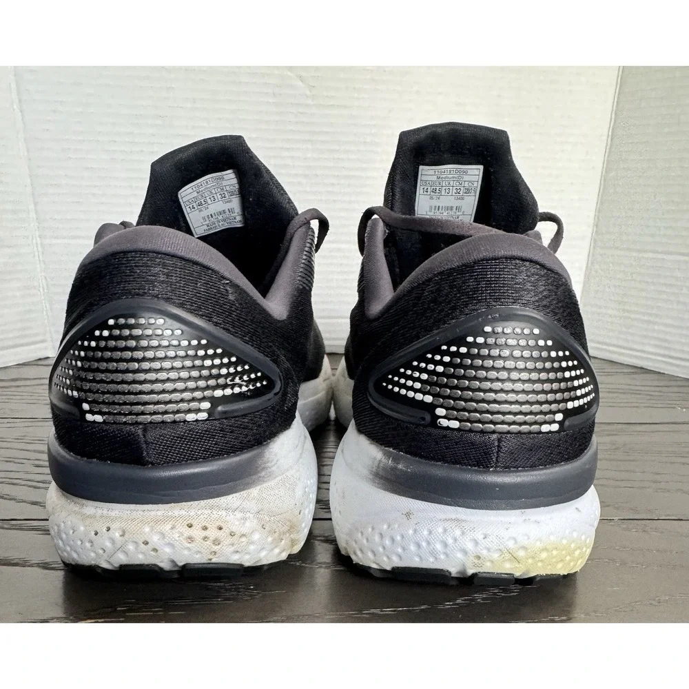 Brooks Ghost 16‎ Men's Size 14 (Medium) D Running Shoes Black, Grey & White
